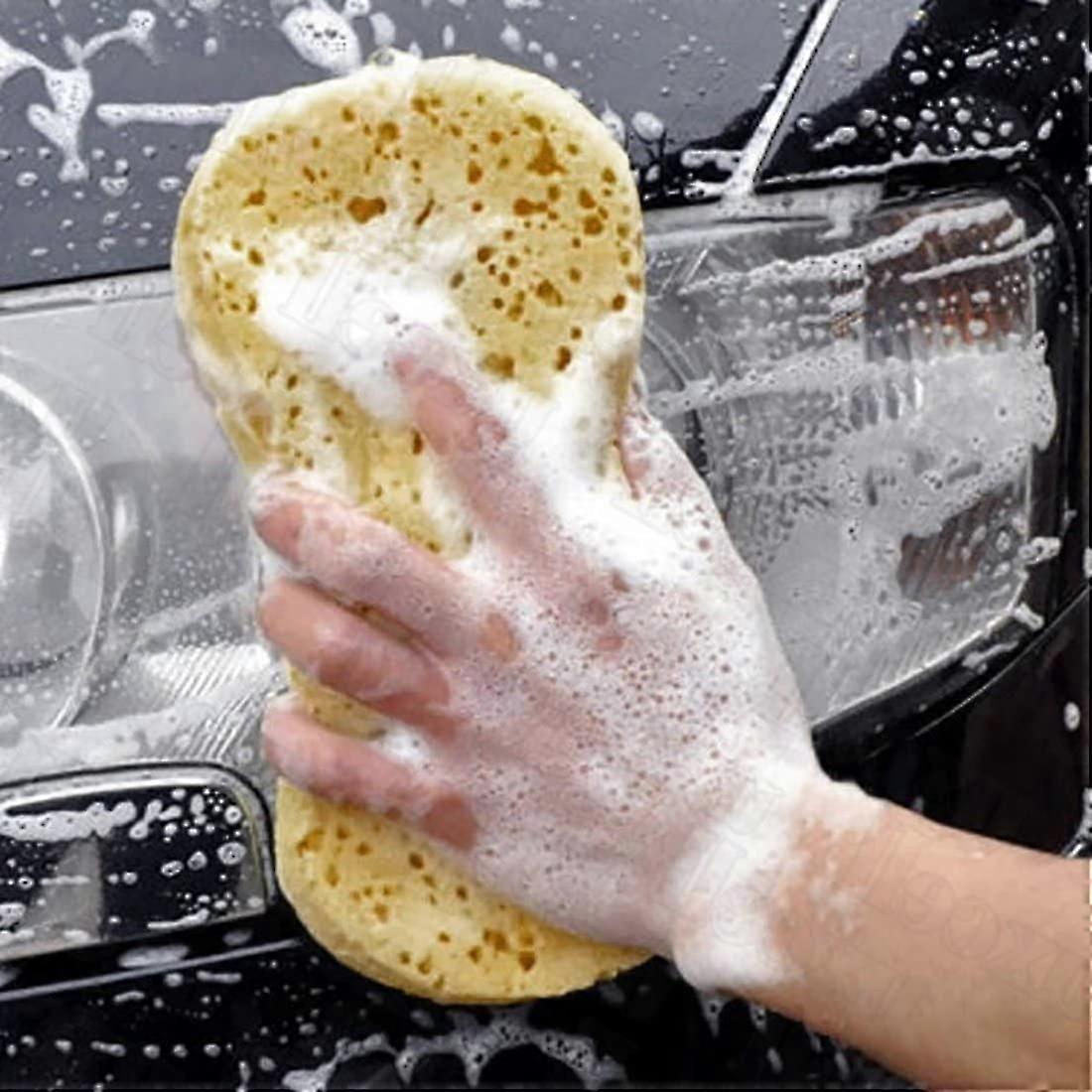 Auto Car Windshield Soft Perforated Yellow Wash Sponge Pad