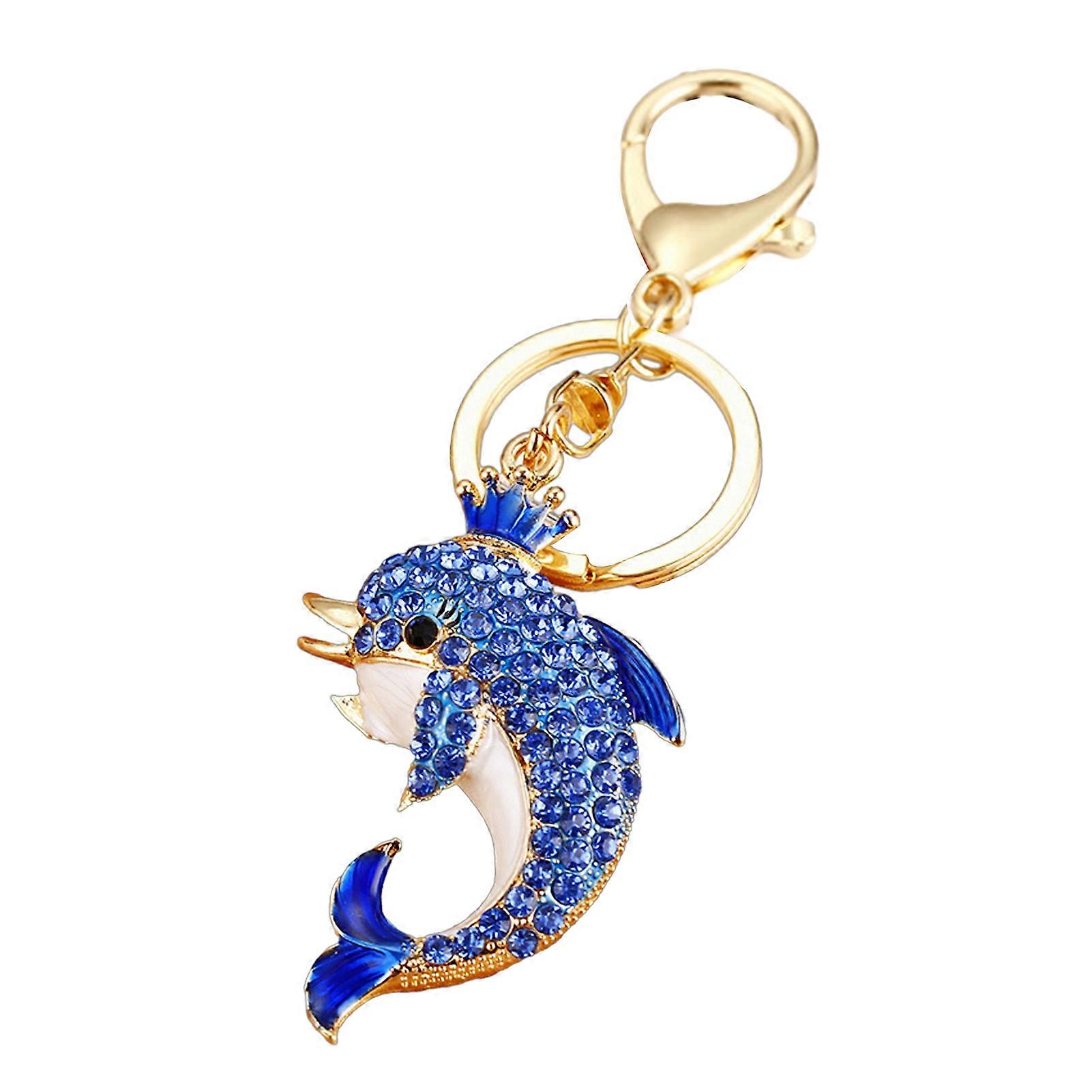 Rhinestone Dolphin Keyring - Decorative Wallet Bag Accessory