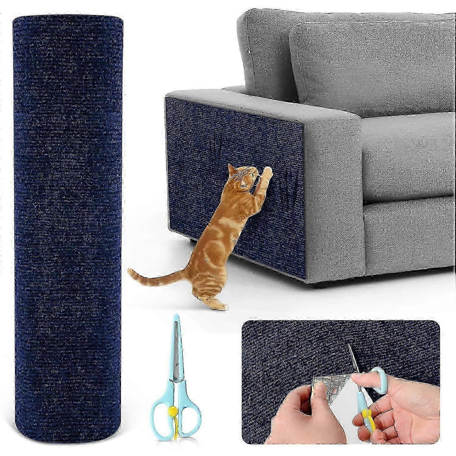 Self-Adhesive Cat Scratch Protector Mat, 100x30cm with Scissors