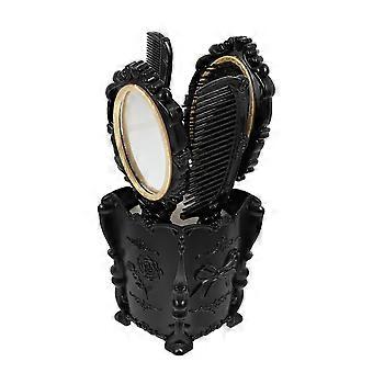 5pcs Vintage Mirror Comb Cepillo para el cabello Peine Cepillo para el cabello desenredante con soporte para peine
