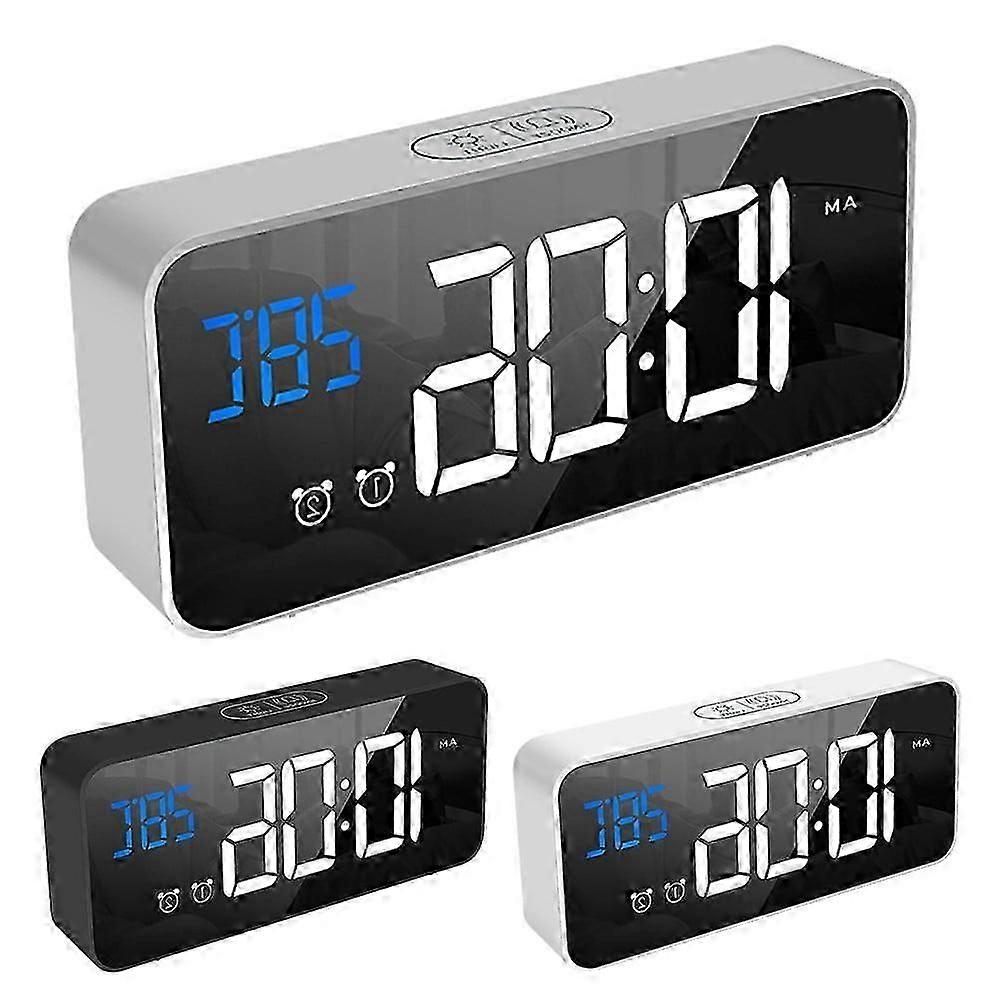 Creative multi-function electronic clock mute LED mirror bedside alarm clock