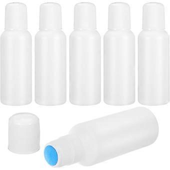 6-Pack 100Ml Sponge Head Applicator Bottles for Linament and Liquid Dispensing Refillable Plastic Containers with Large Foam Tips for Personal Care an