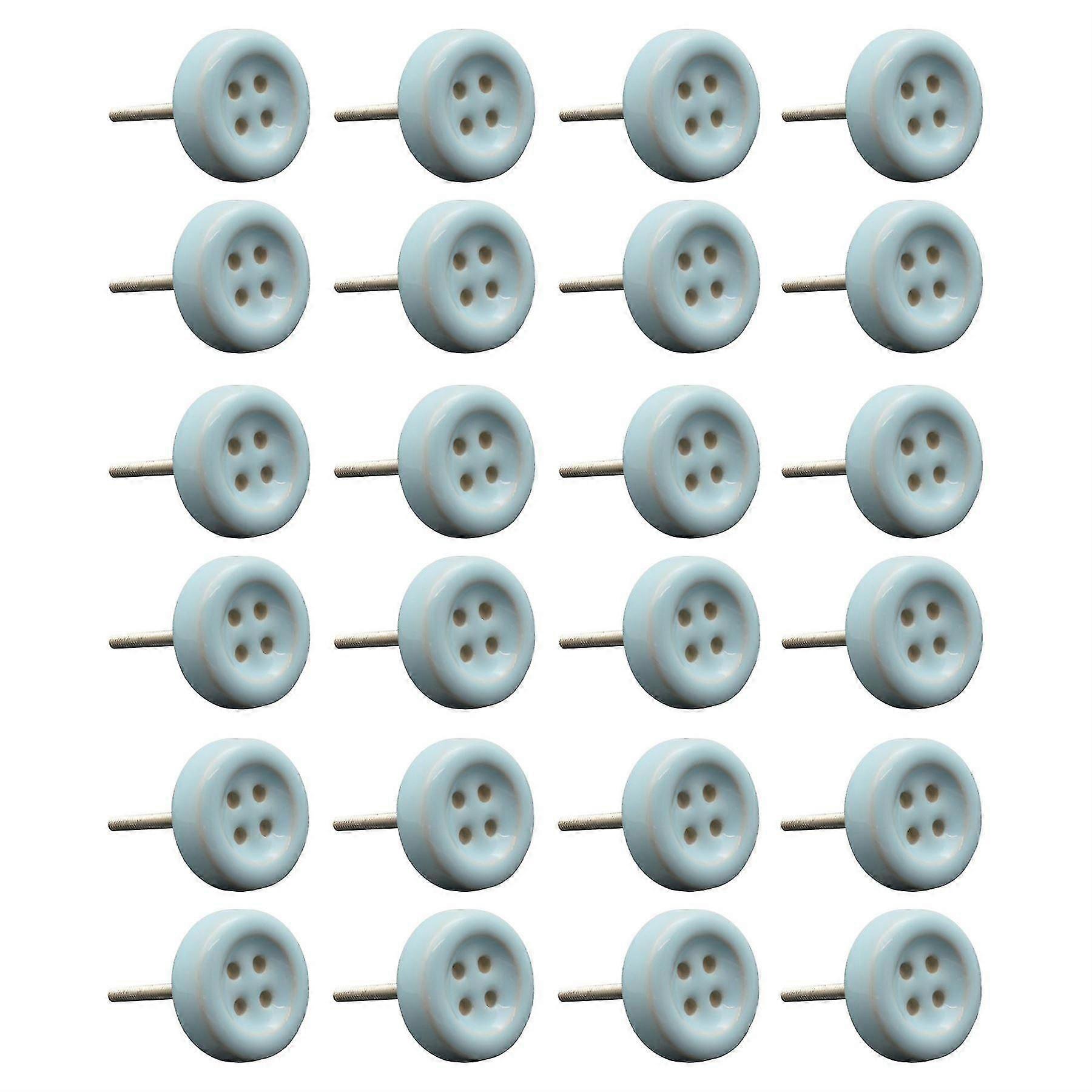 Ceramic  Board Drawer Knobs - Button Design -   - Pack Of 24