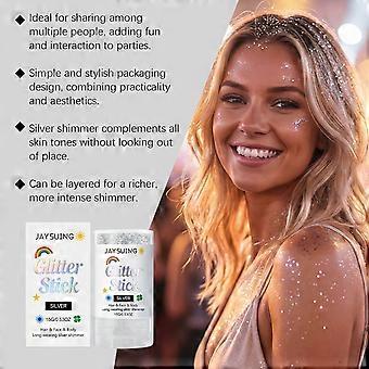 JAYSUING Glitter Stick (Silver) - Formar sig naturligt efter kroppen, är lätt att använda och bärbar.