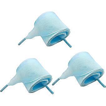 Light Blue Organza Shoe Laces 120cm Extra Wide Flat Translucent Design for Sneakers and Casual Shoes