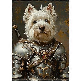 West Highland White Terrier Knight Jigsaw Puzzle Pet Knight Portrait Gift for West Highland White Terrier Owner AZQ085
