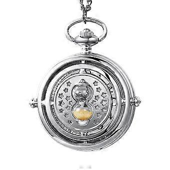 Gold-plated skeletonized funnel chronograph vintage quartz pocket watch