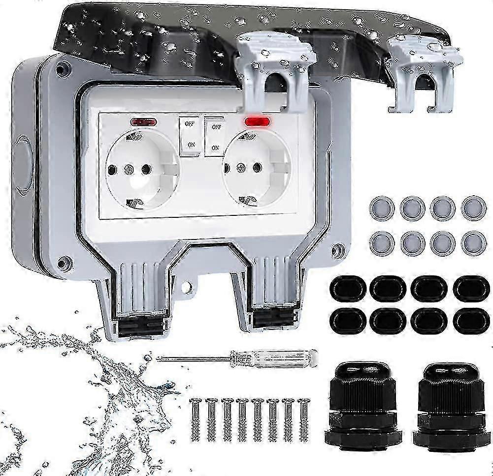 External Socket Socket, Dust-Proof Socket With S And Indicator Light, Wall