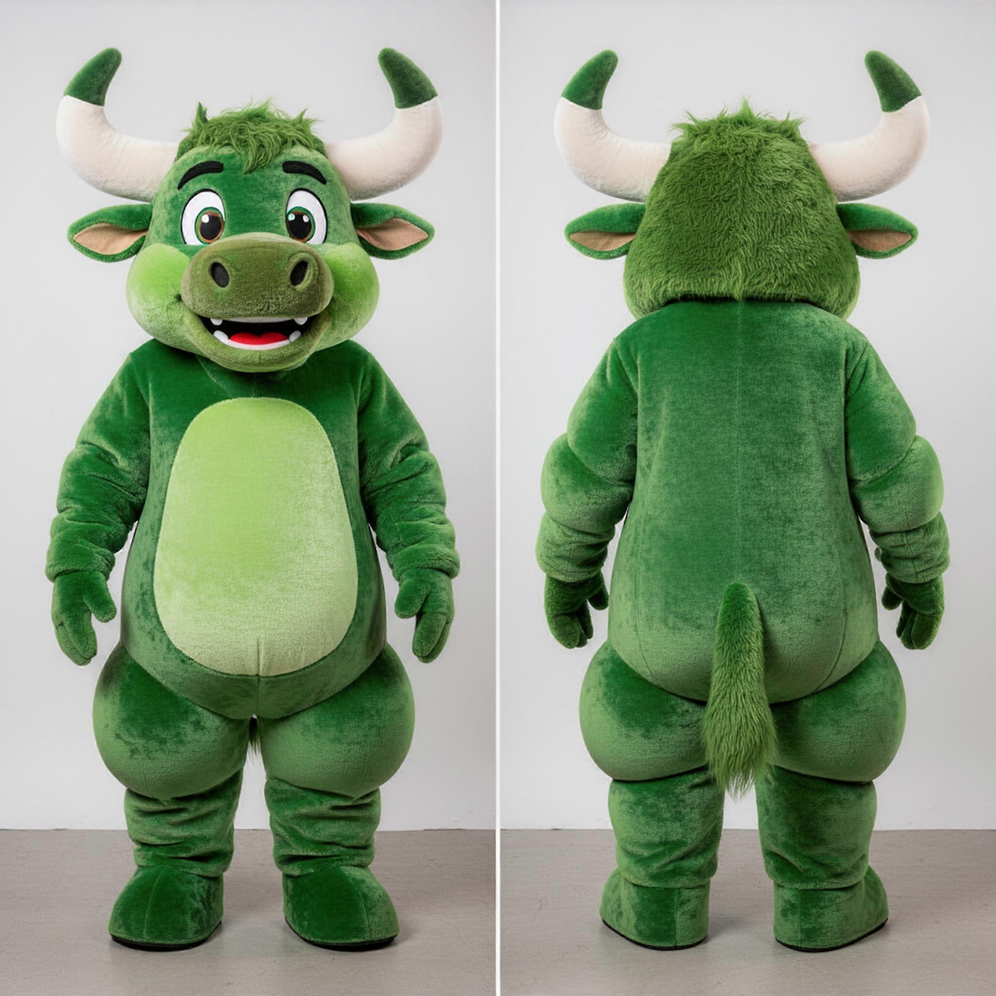 MASTICOT Emerald Green Broad Shouldered Minotaur Mascot