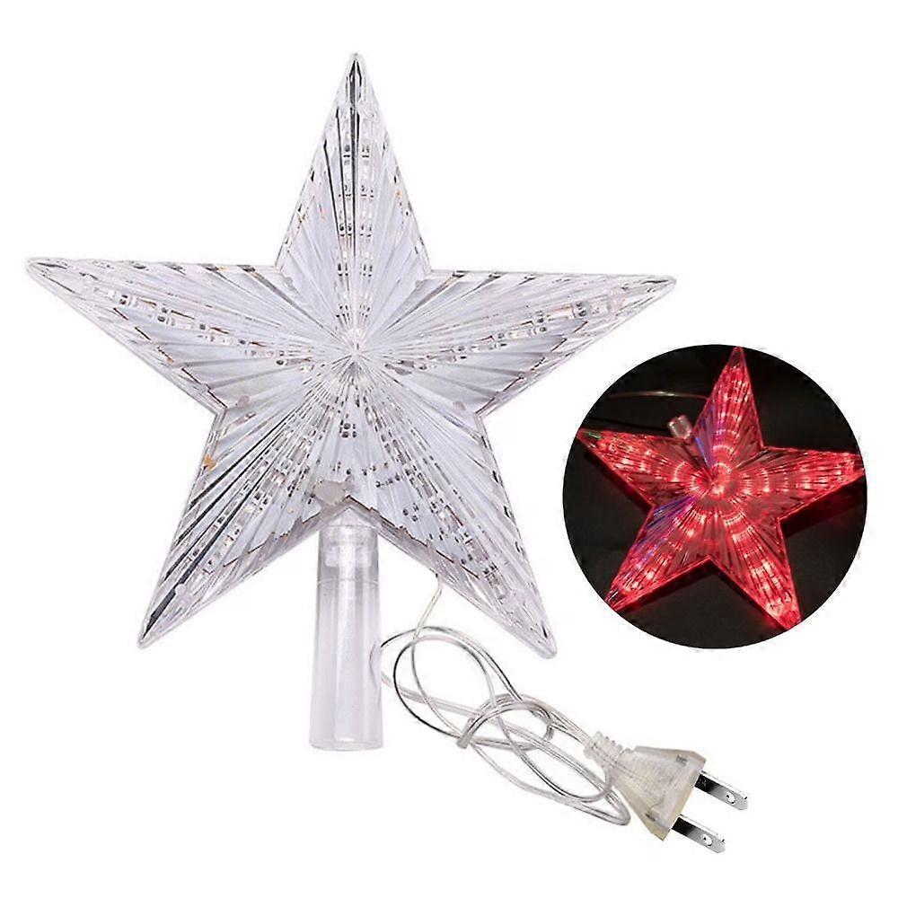 Red Light LED Star Christmas Tree Topper
