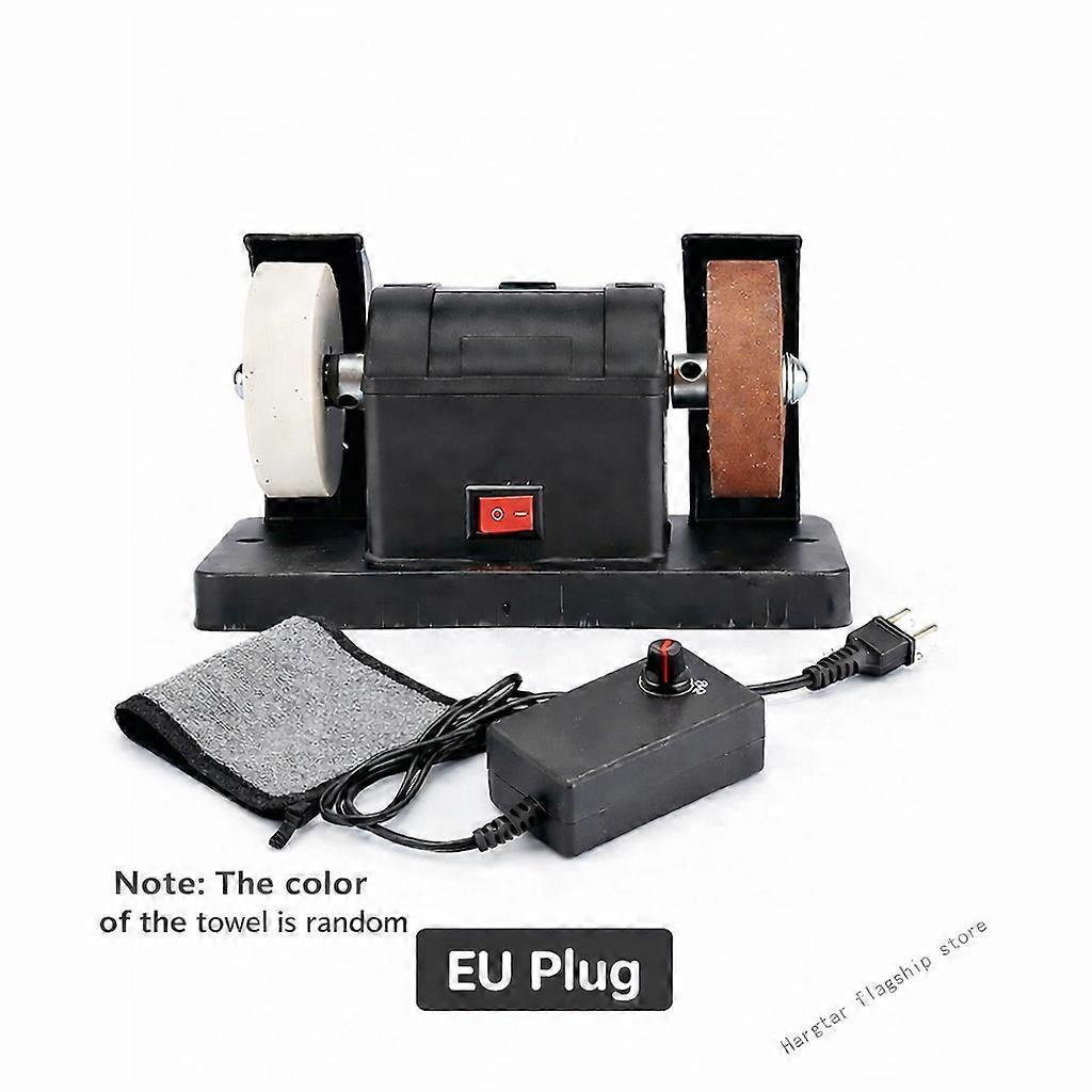 Mini Bench Grinder, Electric Double Wheel Sharpener Variable Speed Polishing Rust Removal Tool Grinder Machine