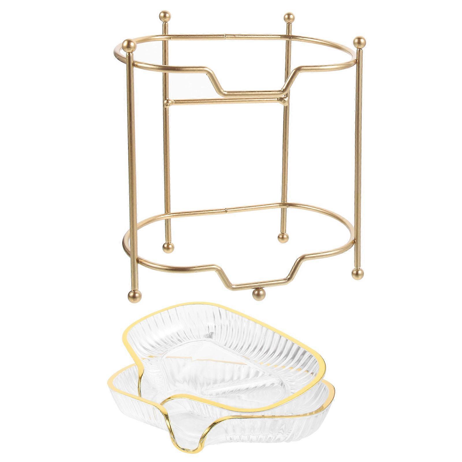 Double Layer Soap Dish for Storage Use with Transparent Wall Mounted Holder