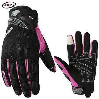 Guantes de motocicleta morados para mujer Pantalla táctil Dedo completo Carreras/Escalada/Ciclismo/Equitación Guantes de motocross a prueba de viento Guantes de motocicleta