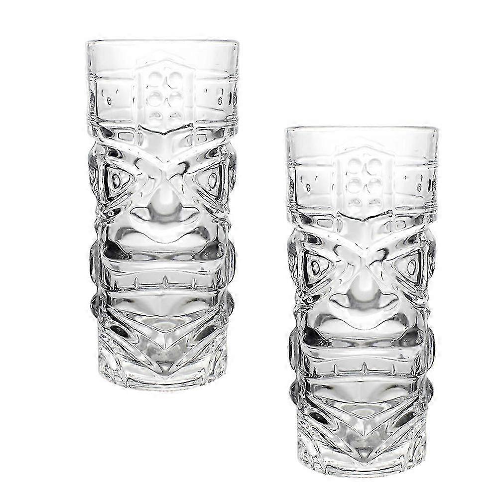 Clear Face-Shaped Glass Drinking Mugs