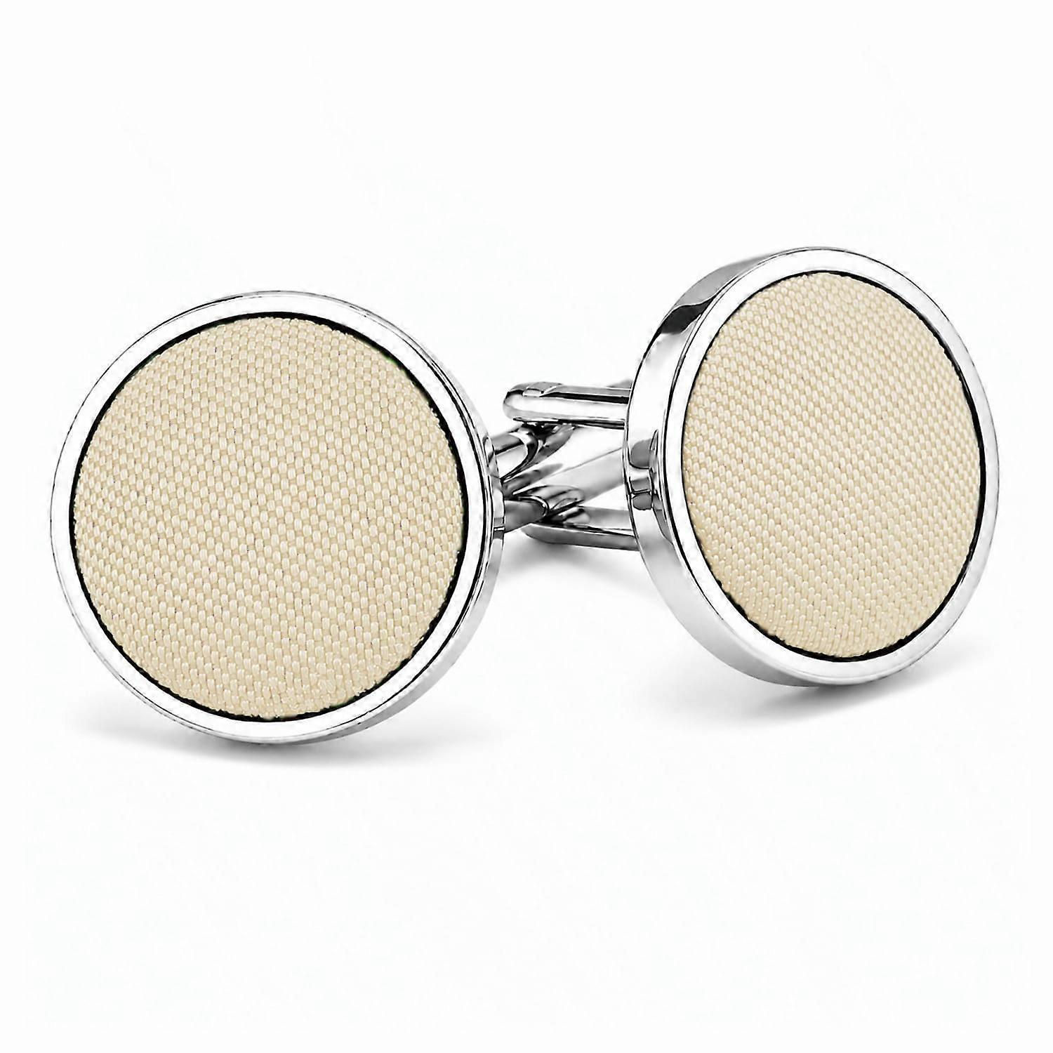 Beige Plain shantung mansjettknapper