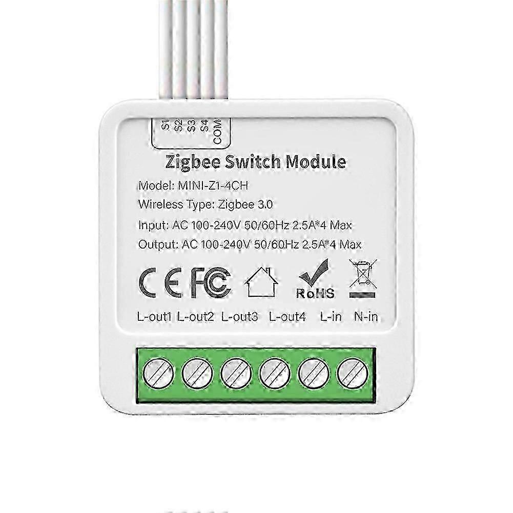 4-Way On/Off Switch Graffiti Smart ZigBee Smart 4-Way On/Off Switch Mini Concealed Box Switch simple