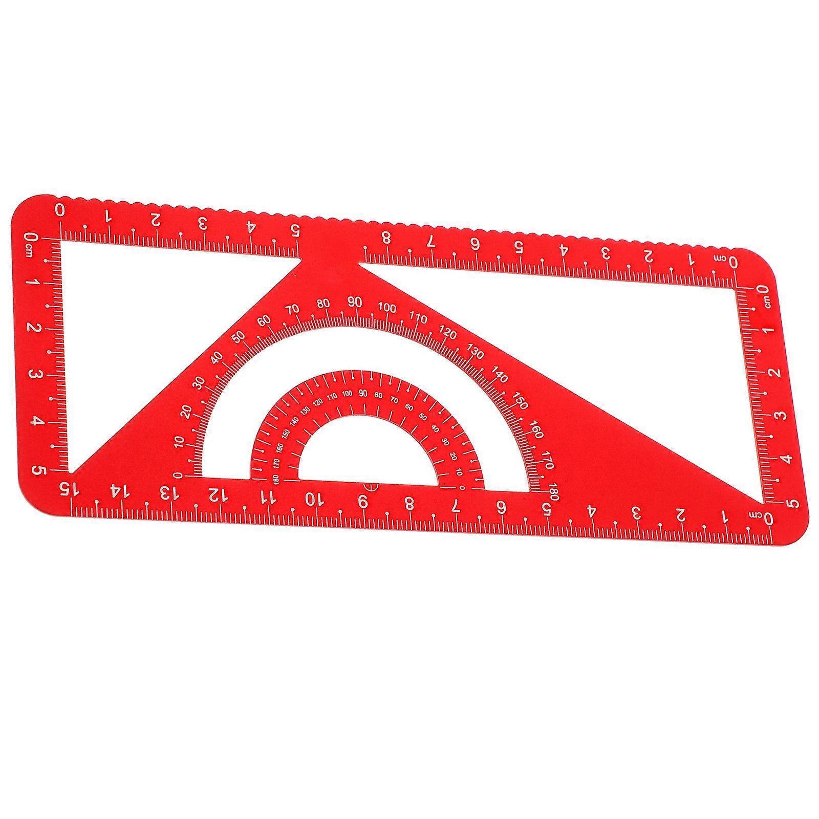 Multipurpose Metal Ruler Set for Measuring Use with Triangle Drawing Set