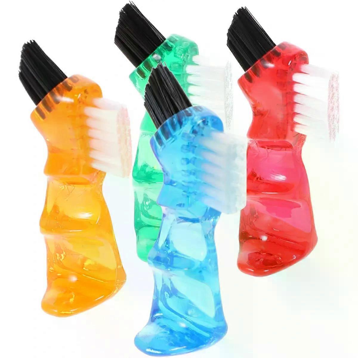 Mini Denture Brush 4pcs Plastic Double Ended Cleaning Tool