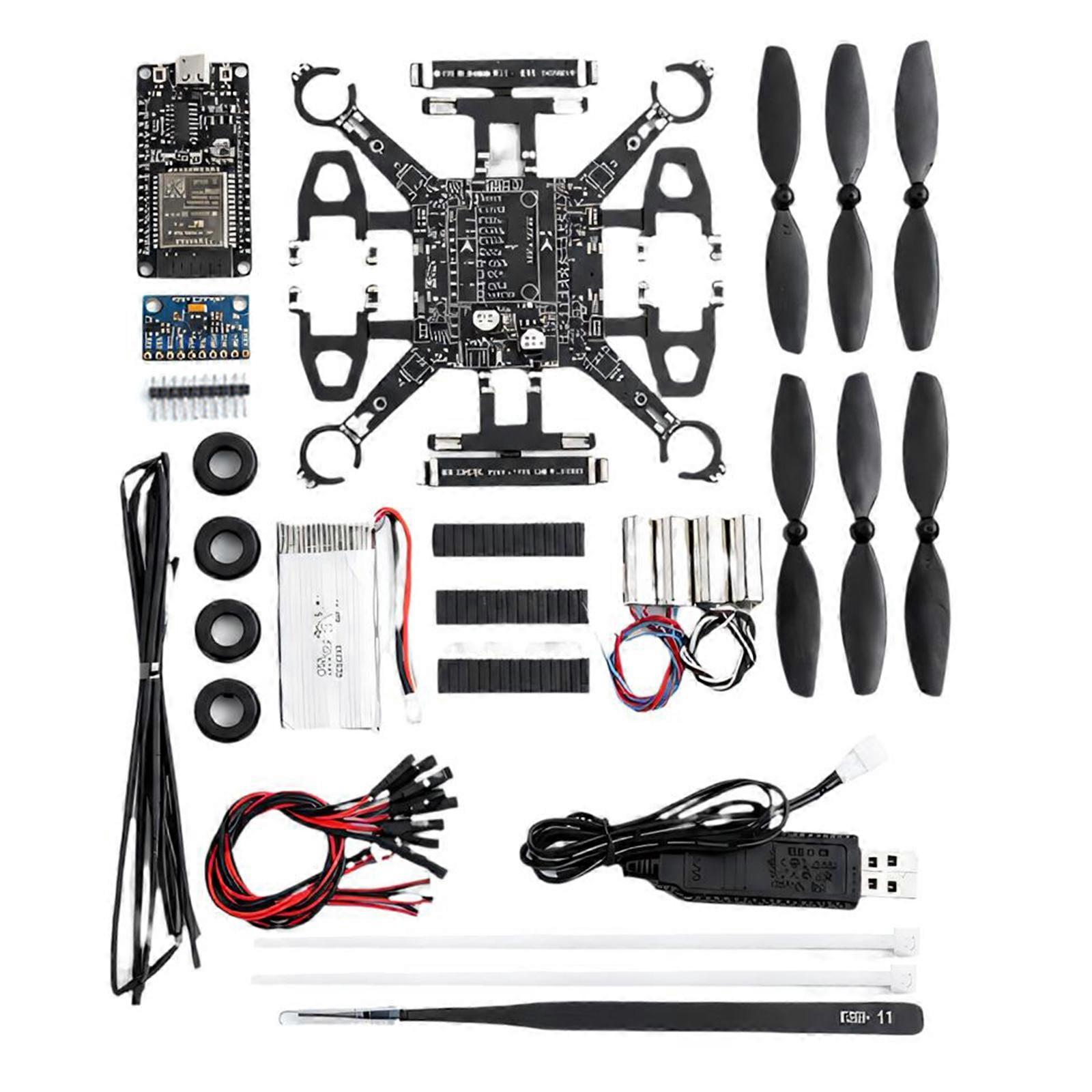 Open-Source Programmable Quadcopter Platform with Controller, USB Charging, and 3.7 V Battery Operation for Projects Multicolor