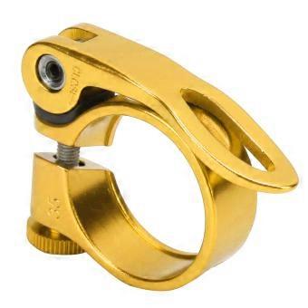 34,9 mm Durável Bicicleta Liberação Rápida Espigões Braçadeira de Tubo de Selim de Liga de Alumínio BraçadeiraGolden