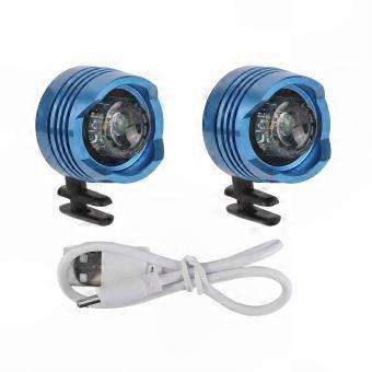 2-Pack Blue Aluminum Alloy Rechargeable Shoe Lights for Hiking, Camping & Outdoor Sports with Built-in Battery