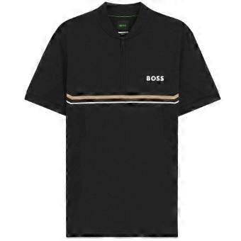 Boss Mens Pl Toc Spin Logo Quarter Zip Polo Shirt