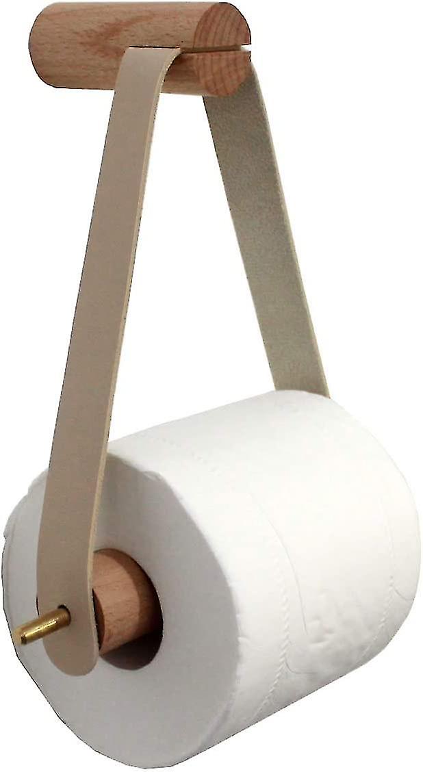 מחזיק גליל נייר טואלט בעיצוב וינטג' מעץ - מחזיק רקמות אסלה מותקן על הקיר - עם ברגים