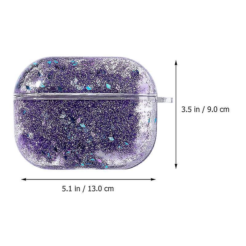13X3x9cm Purple Speaker Bags, Covers & Cases 1 Pc Plastic Quicksand Design Earphone Case Compatible