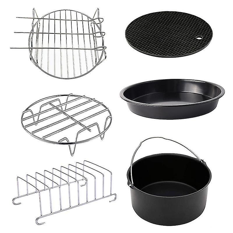 20X20cm Assorted Color Pizza Pans 6pcs 8 Inch Kitchen Tools Set Air Fryer Accessories Cake Baking Pi