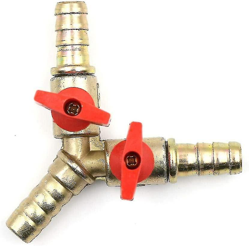 Válvula de bola de latón, 3 vías, válvula de bola en Y, accesorio de tubería de púas, adaptador para grifo, agua, gas, aceite, 1 pieza-oro -z