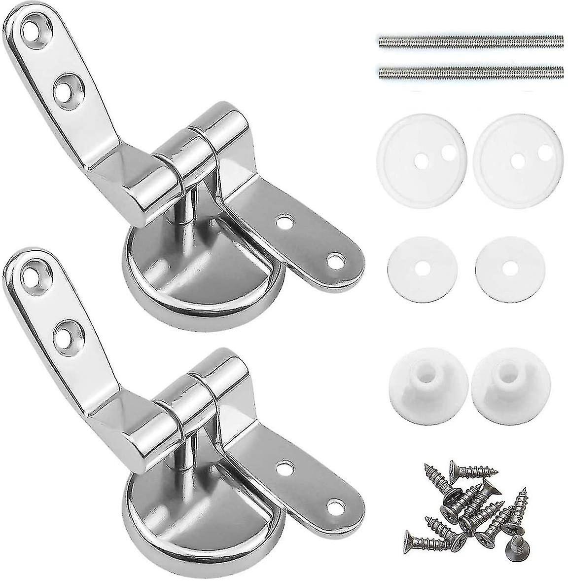 Toilet Seat Hinge Clips, Set Of 2 Replacement Toilet Seat Hinges With Zinc Alloy Fixings