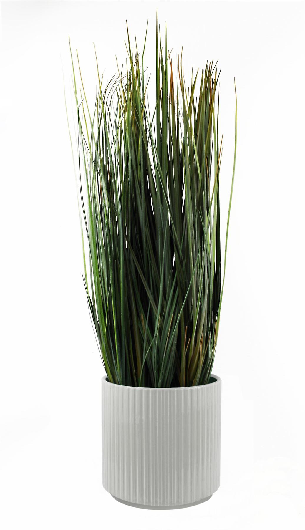 Artificial Grass Plant With White Ceramic Planter