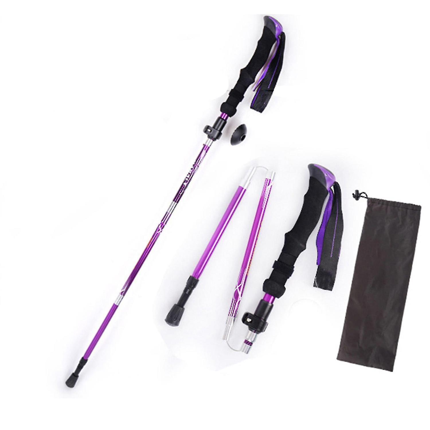Foldable Portable Trekking Poles Lightweight Non slip Walking Sticks Mountaineering