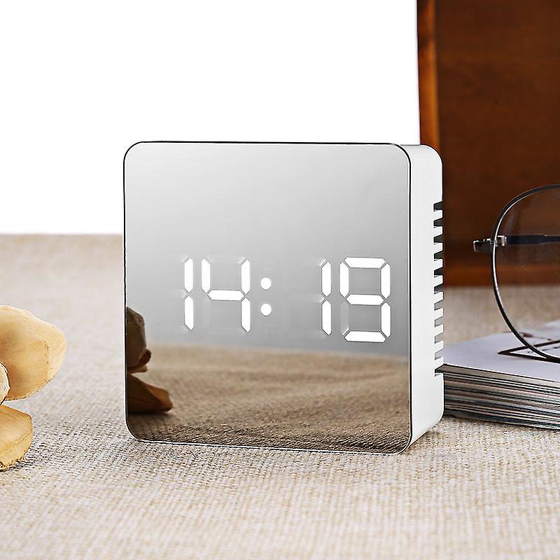 Silent LED Mirror Clock Multifunction Display Time/Temperature