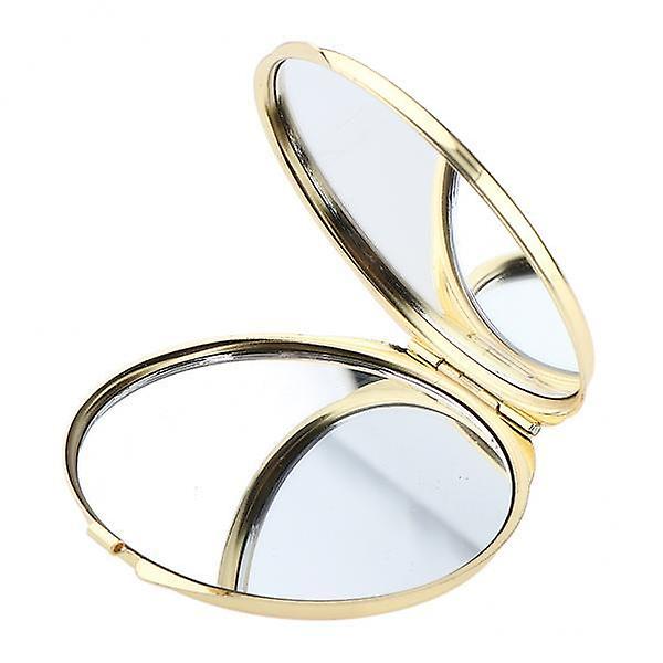 8xDual Side Makeup Mirror Dormitory Bathroom Round Folding Mirrors Golden