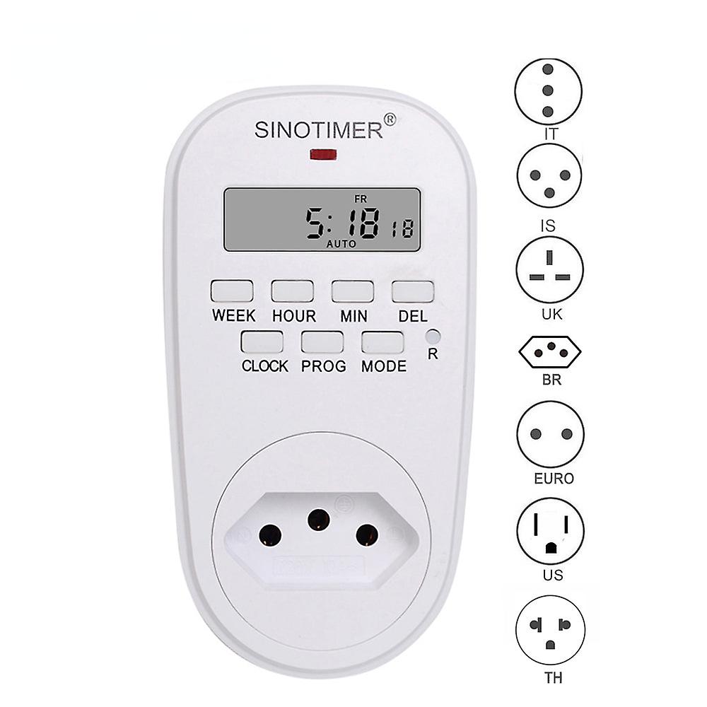 Tm518 Timer Switch Scoket Digital Plug In Timer Weekly Programmable Timer Plug 220v 110v Ac Br Eu Uk Us Il It Socket Timer