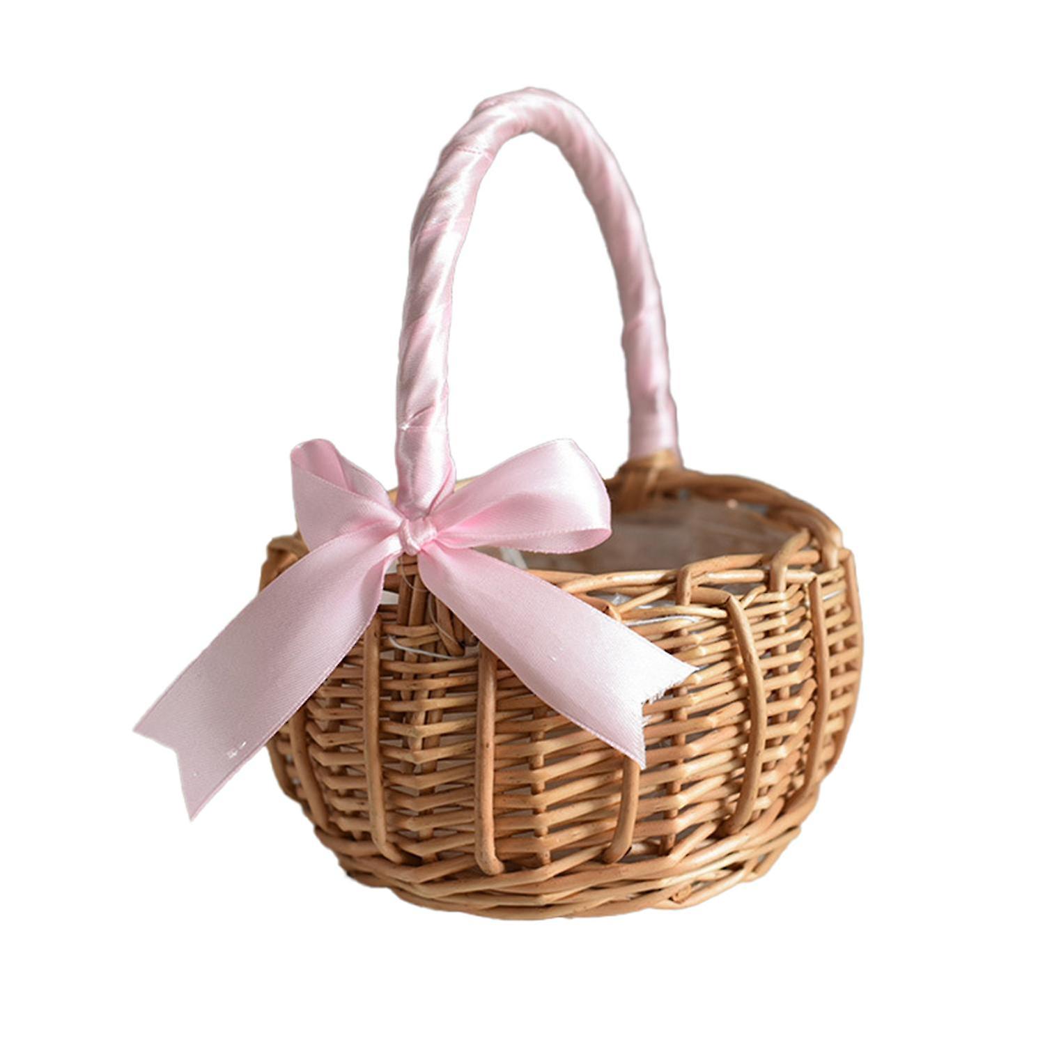 ZHOUBA Woven Baskets Eco-friendly Multi-functional Wicker Handle Woven Wicker Basket for Anniversary