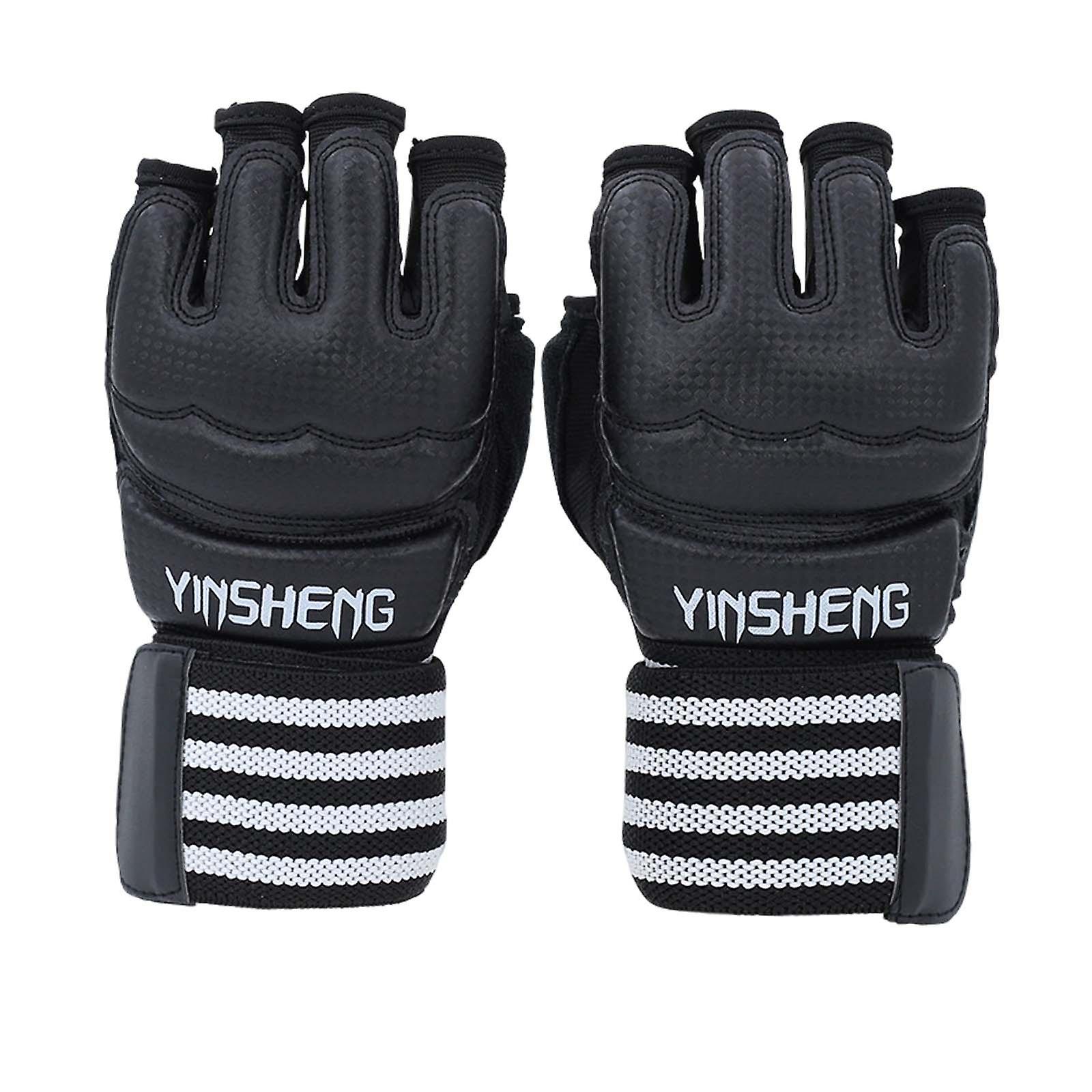 キックボクシンググローブテコンドーサンドバッグMMAXLブラック用ハーフフィンガーファイティンググローブ