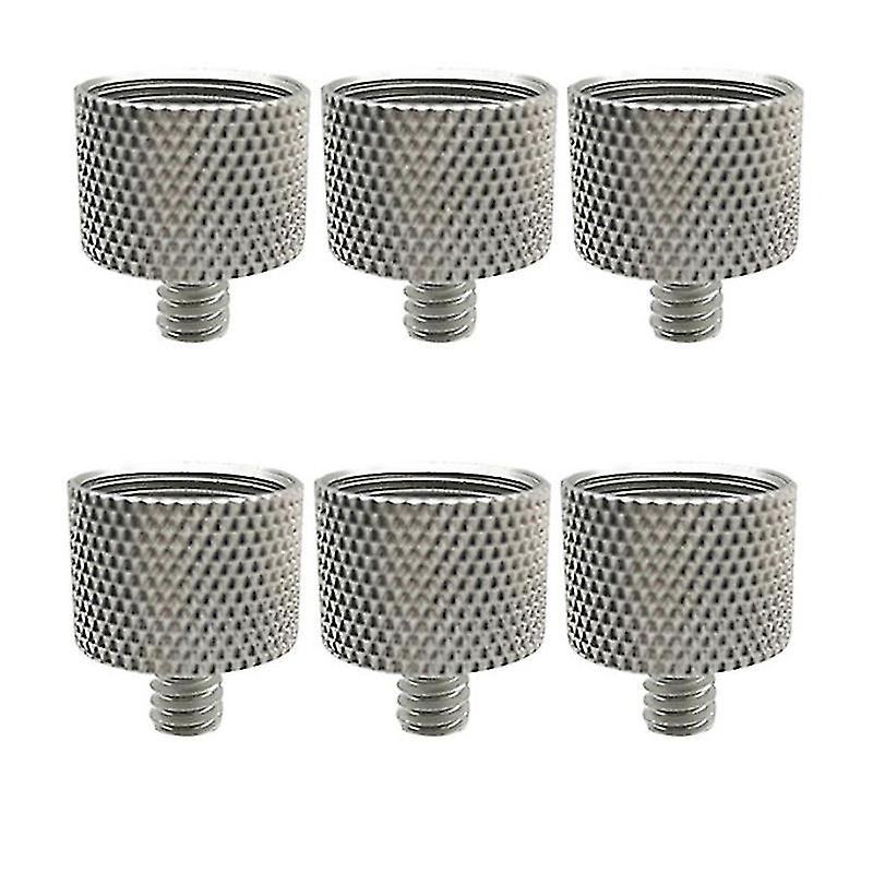 6 Pcs 5/8 Inch Fe To 1/4 Inch Threaded Screws Microph Screw Adapter For Mic Microph