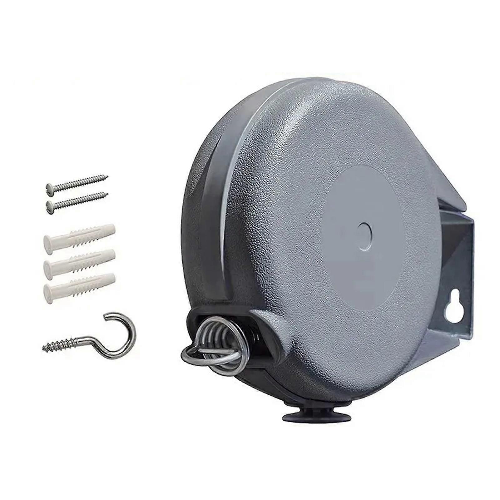 15ft Silver Gray Retractable Indoor Clothesline for Wall Mounting