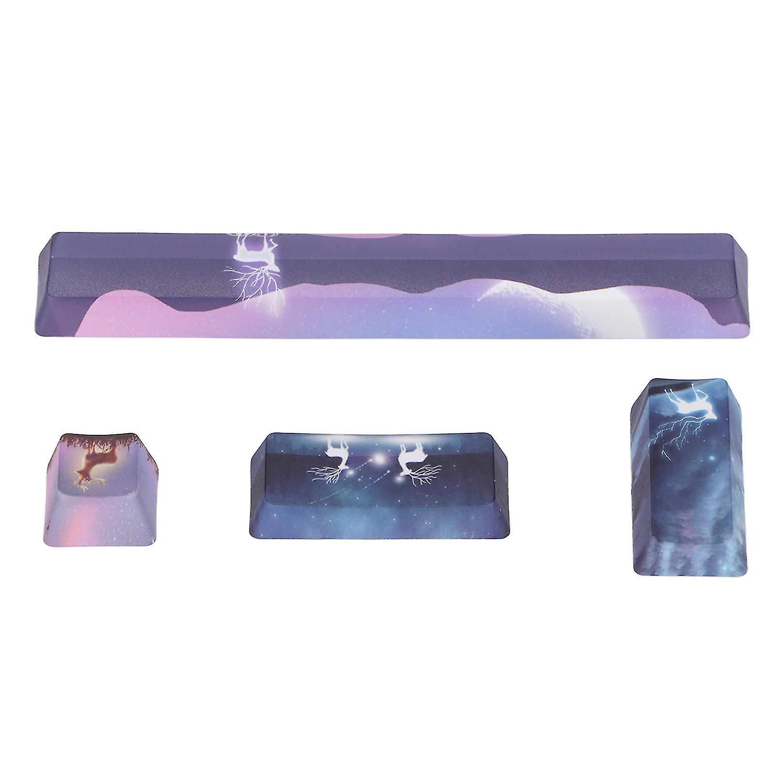 Keycap 4 Keys Elk Pattern Design Spacebar ESC Enter Numpad Enter Personality DIY Keycaps for Mechanical Keyboards