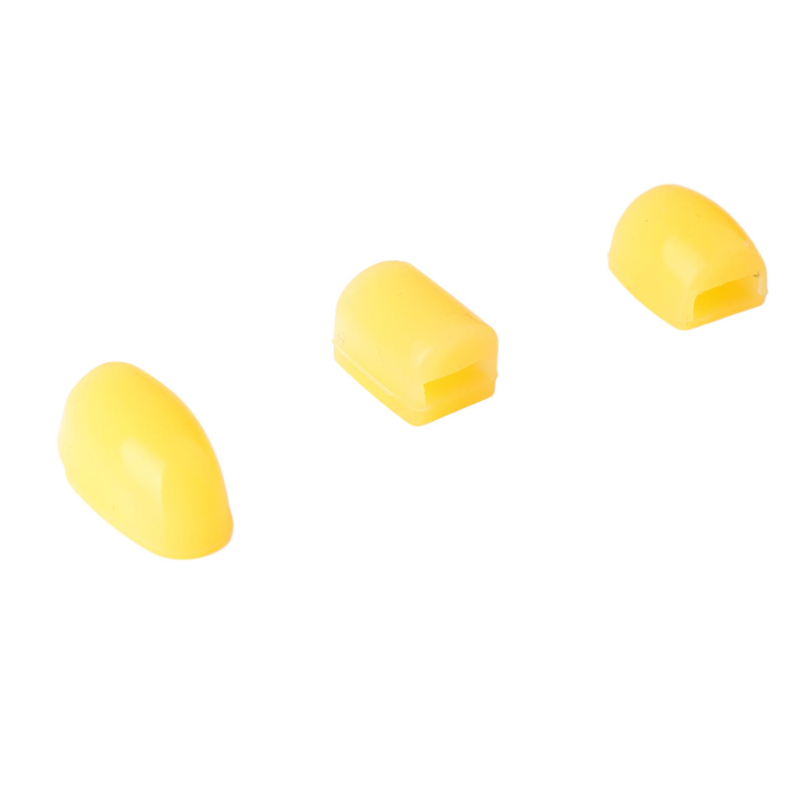 3 יחידות כיסויי מפתח סקסופון סיליקון צהוב 2 ס"מ רפידות כפתורי צד
