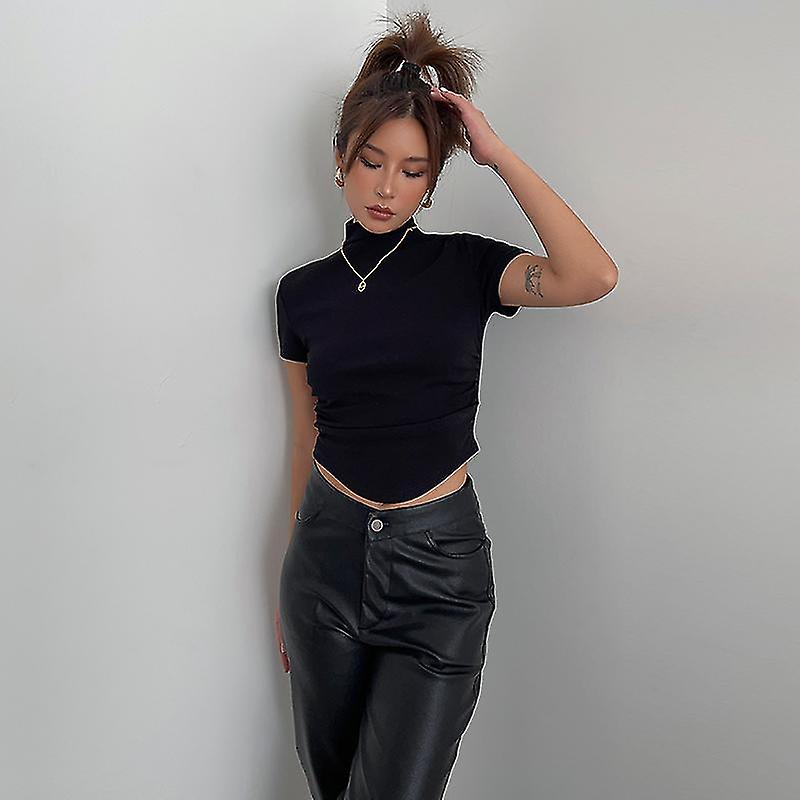 Jeans Black Turtleneck Half Sleeve Yougang High Quality Homemade