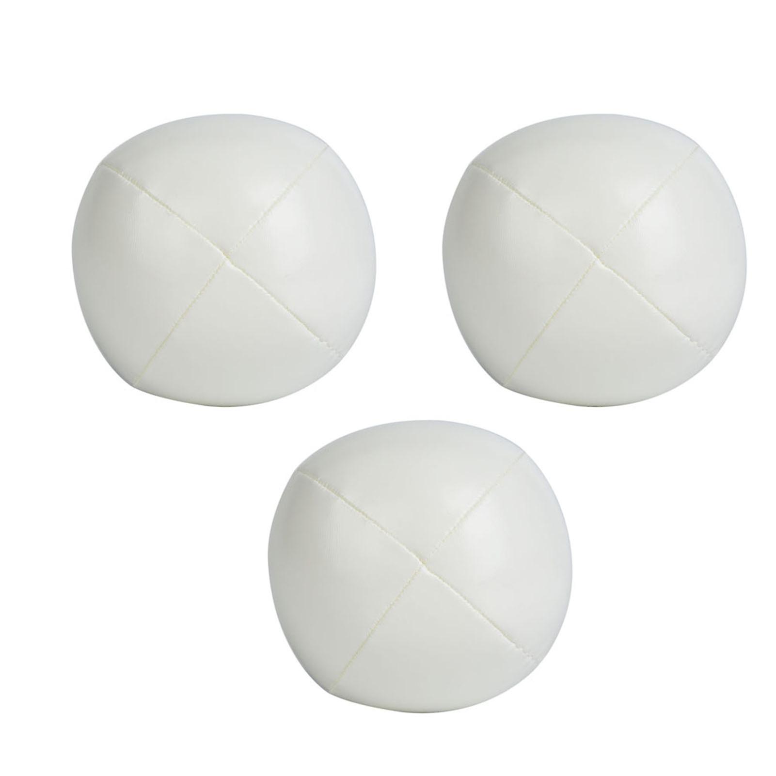 3 pcs PU Juggling Balls Set, 6.3cm, White, for Beginners & Pros