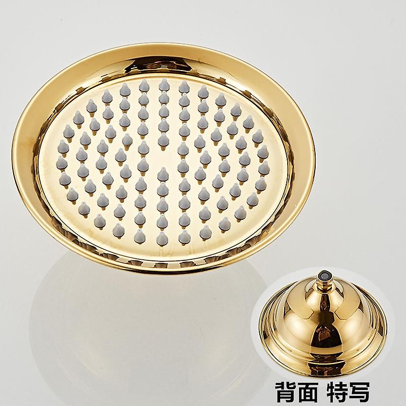 Copper Shower Head, 20cm (8 Inch) Diameter, High Pressure Fixed Shower Head With Adjustable Angle Sh