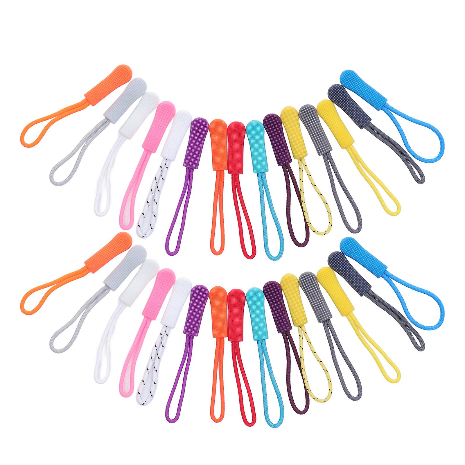 30Pcs Nylon Zipper Pulls 6.5x0.8cm Lightweight for Bags