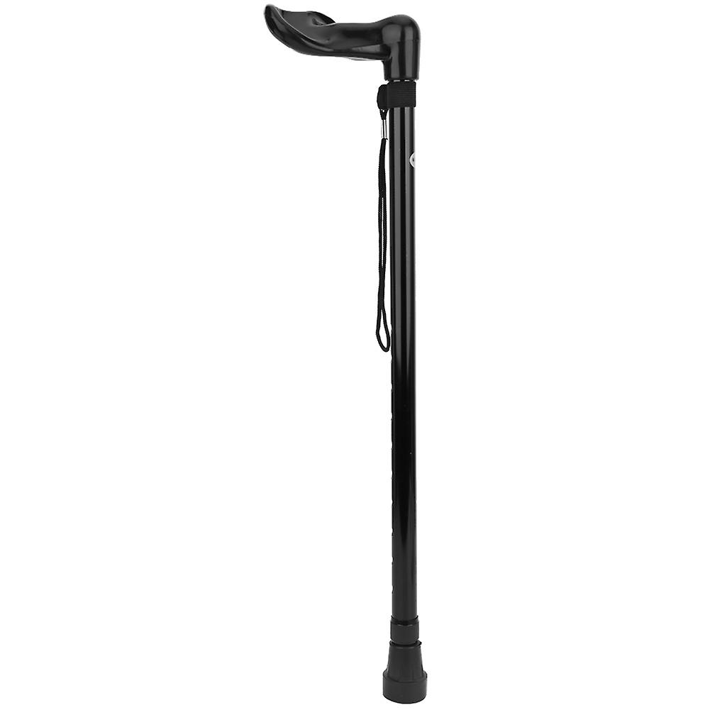 Lightweight Adjustable Aluminum Alloy Telescopic Walking Stick for Elderly, Non-slip and Simple (Black)