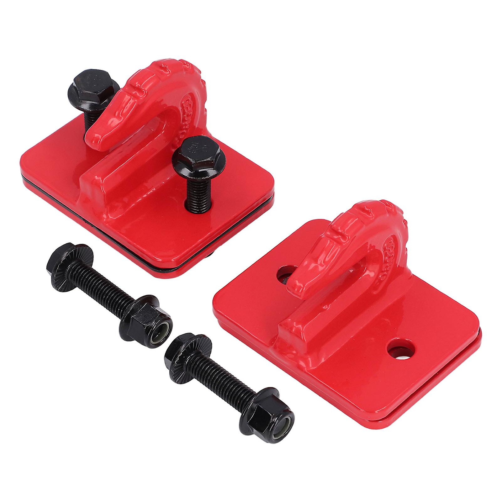 2 Set Tractor Bucket Grab Hook Set 3/8in Grade 70 Alloy Steel Tractor Bucket Hook for RV UTV 15000LBS Red 