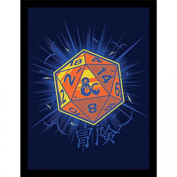 Dungeons & Dragons Orange Die Framed Poster
