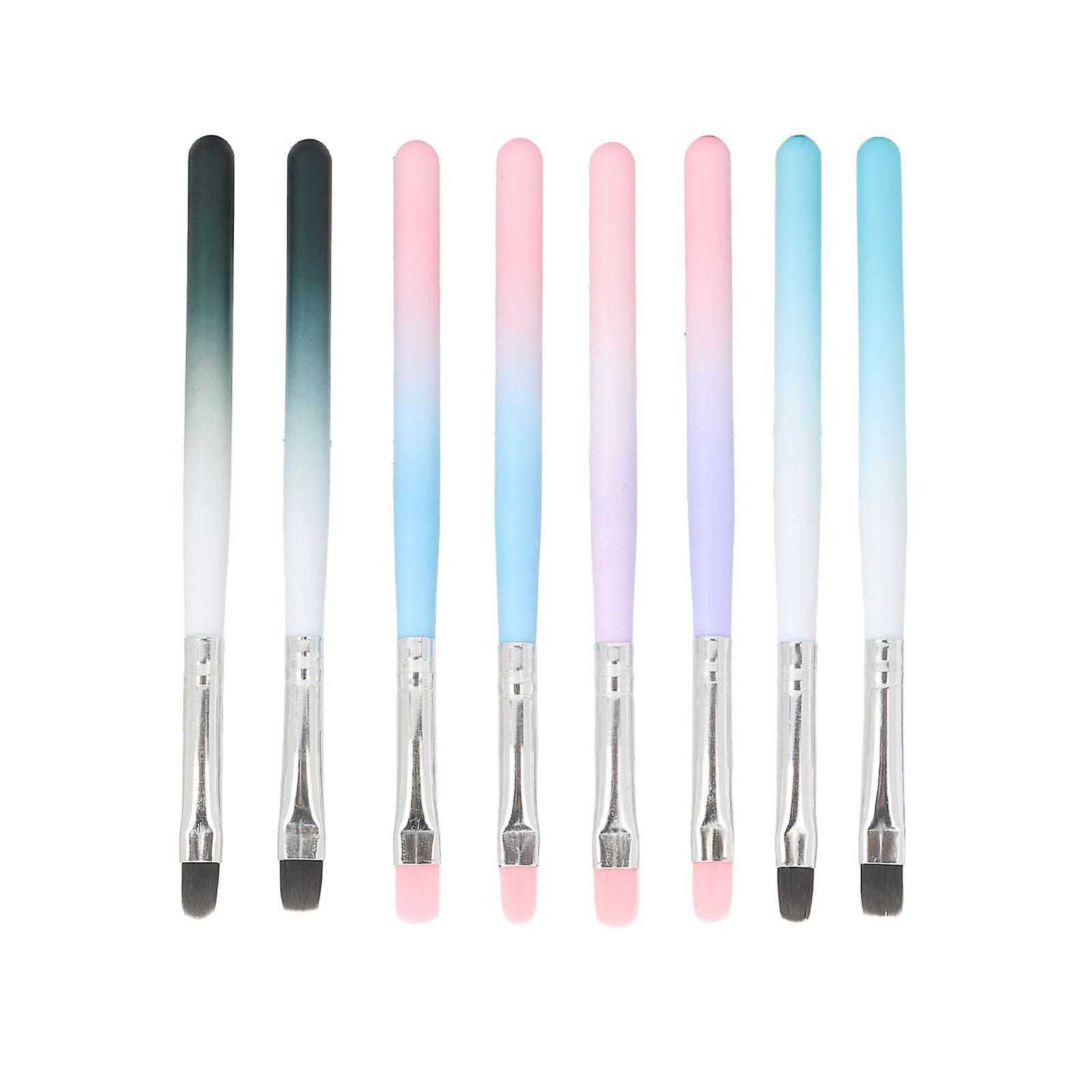 8pcs UV Gel Nail Extension Brush Round Square Head Gradient Handle Nail Tips Builder Brush